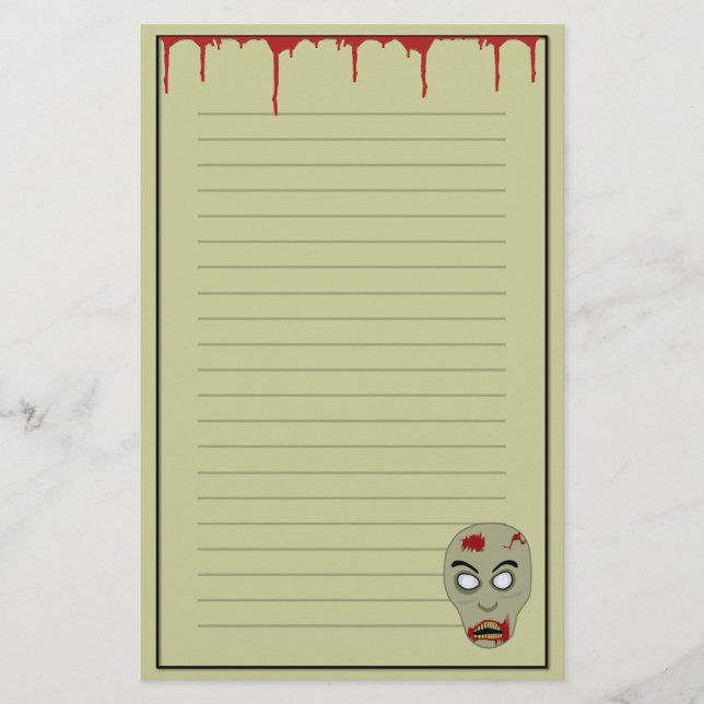 Zombie Briefpapier (Vorderseite)