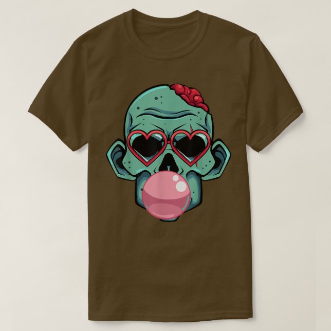 Zombie Bubblegum Lazy Halloween Kostüm Funny Mons T-Shirt (Design vorne)