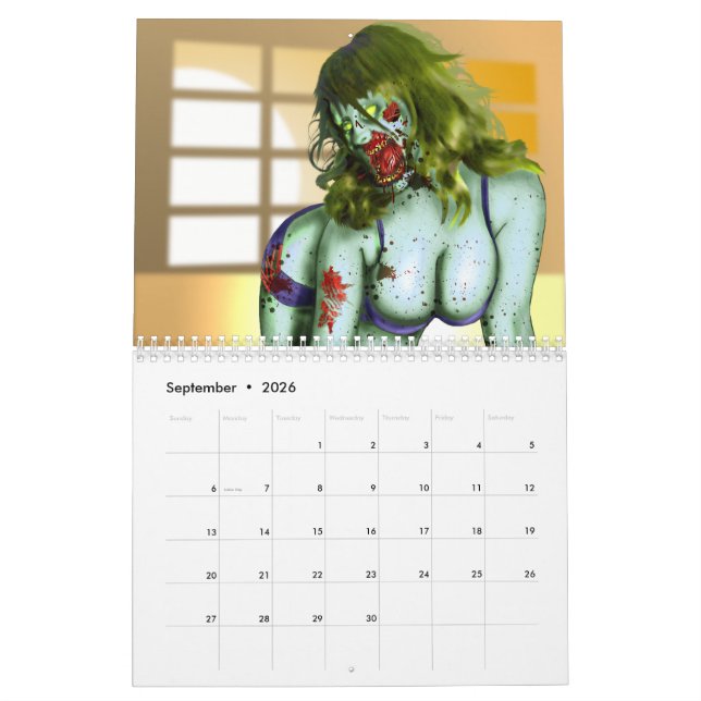 Zombie Button-Oben Kalender (Sep 2026)