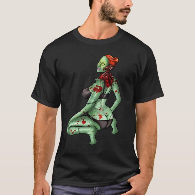 Zombie Button-Oben T - Shirt (Vorderseite)