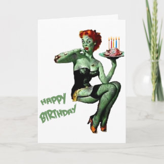 Zombie Button Up Birthday Karte