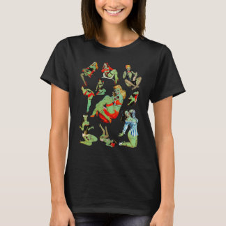 Zombie Button Up Girl Halloween Sassy Niedlich Col T-Shirt