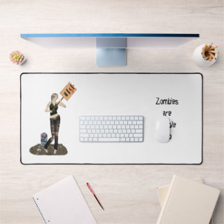 Zombie Button Up Girl Protest II Desk Mat Schreibtischunterlage