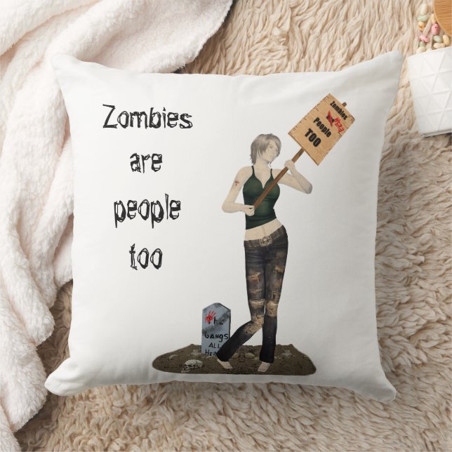 Zombie Button Up Girl Protest II wirbelkissen Kissen (Decke)