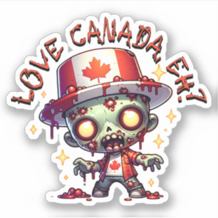 Zombie Canada Day Aufkleber