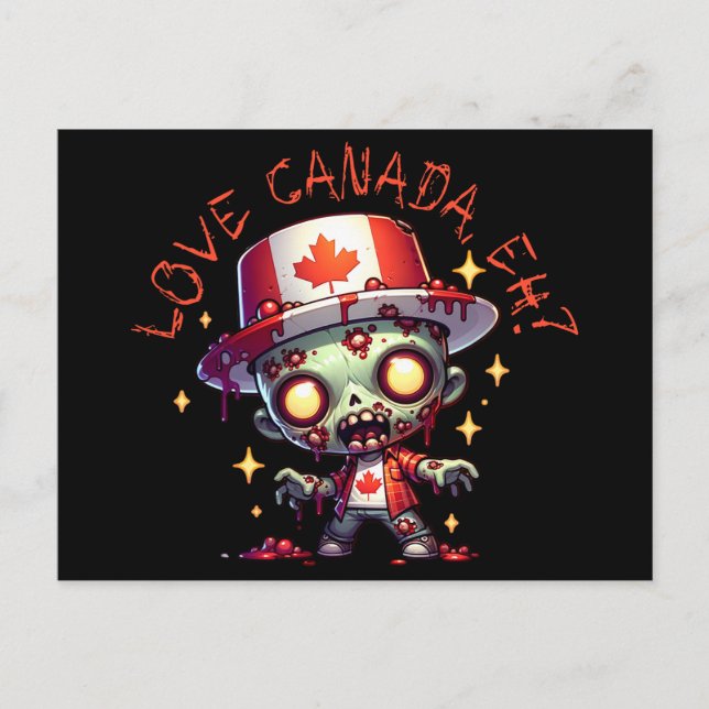 Zombie Canada Day Postkarte (Vorderseite)