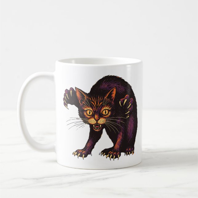 Zombie Cat Funny Creepy Cute Undead Kitty Kaffeetasse (Links)