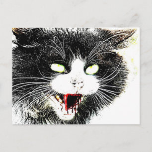 Zombie Cat Postcard Postkarte