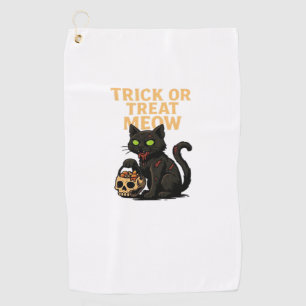 Zombie Cat - Trick oder Treat Meow Halloween Desig Golfhandtuch