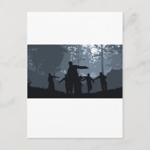 Zombie Chase in the Forest Postkarte