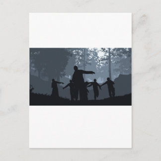 Zombie Chase in the Forest Postkarte