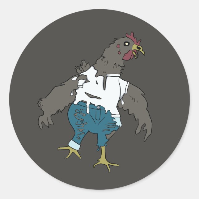 Zombie Chicken Runder Aufkleber (Vorderseite)