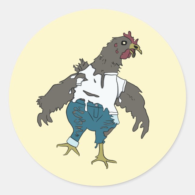 Zombie Chicken Runder Aufkleber (Vorderseite)
