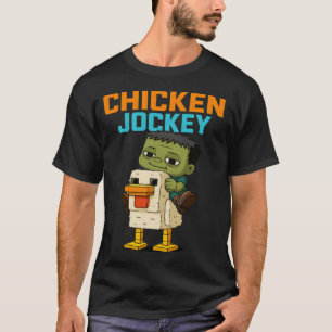 Zombie Chicken Zombie Jockey Pixel Funny Gamer T-Shirt