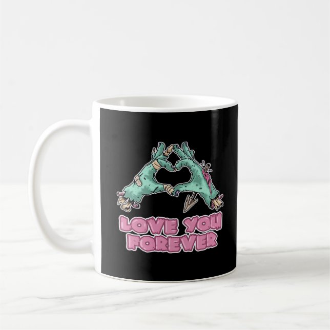 Zombie Classic - Herz und Hände des Skeletts Kaffeetasse (Links)