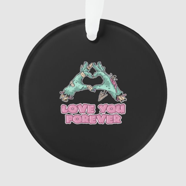 Zombie Classic - Herz und Hände des Skeletts Ornament (Vorderseite)