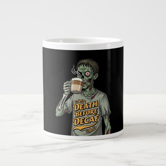 Zombie Coffee Lover Halloween Jumbo-Tasse (Vorderseite)