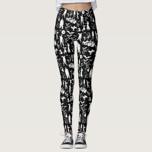 Zombie-Collage Halloween Leggings