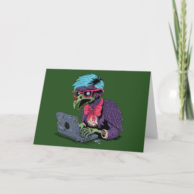 Zombie Computer Crow Karte (Vorderseite)