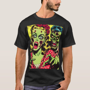 Zombie Couple Retro Comic T-Shirt