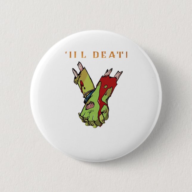 Zombie Couple Till Death Do us Part Classic Button (Vorderseite)