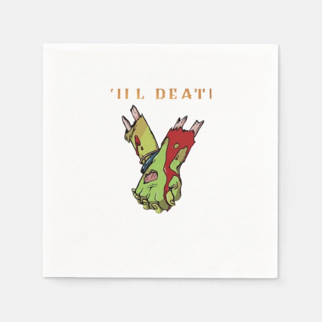 Zombie Couple Till Death Do us Part Classic Serviette (Vorderseite)