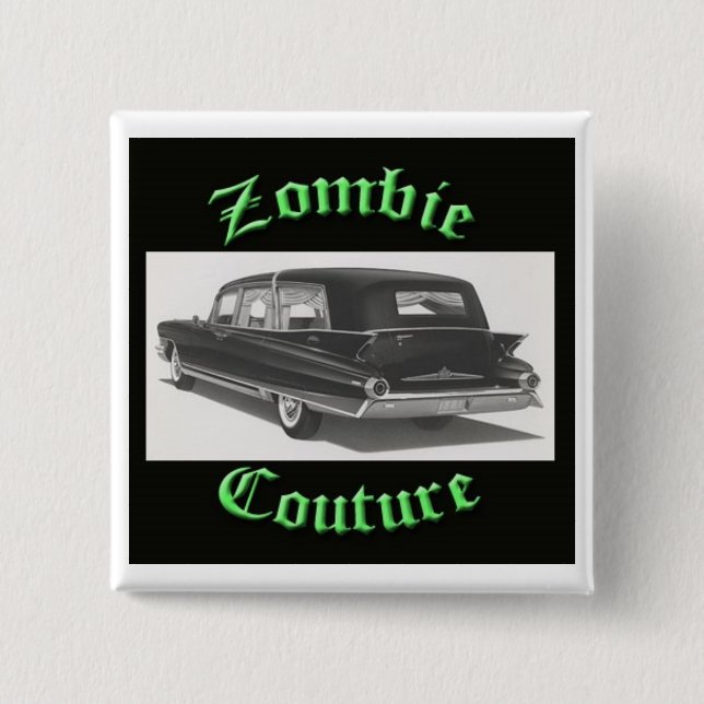 Zombie-Couture-Leichenwagen-Logo-Knopf Button (Vorderseite)