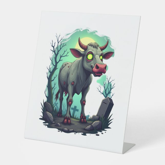 Zombie Cow Apokalypse Sockelschild (Vorderseite)