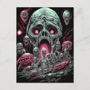 Zombie Creatures Sci-fi Horror Art Postkarte