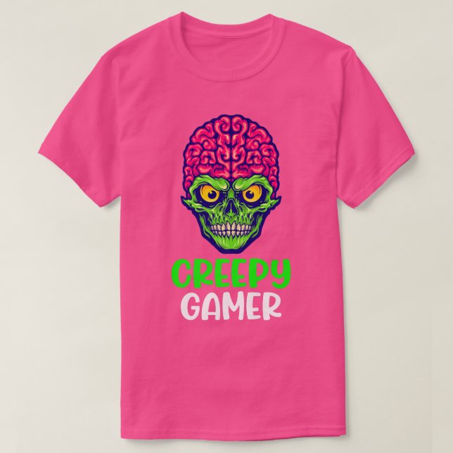 Zombie Creepy Gamer Halloween Videospiel Skelett  T-Shirt (Design vorne)