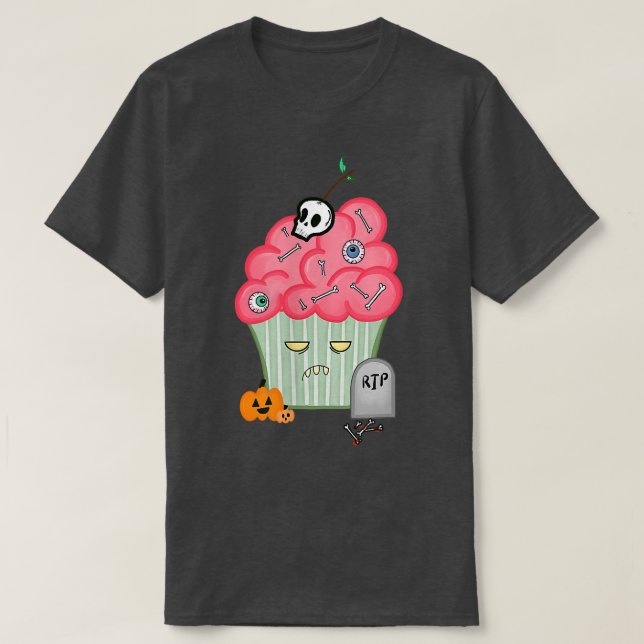 Zombie Cupcake-Geschenk zu Halloween T-Shirt (Design vorne)