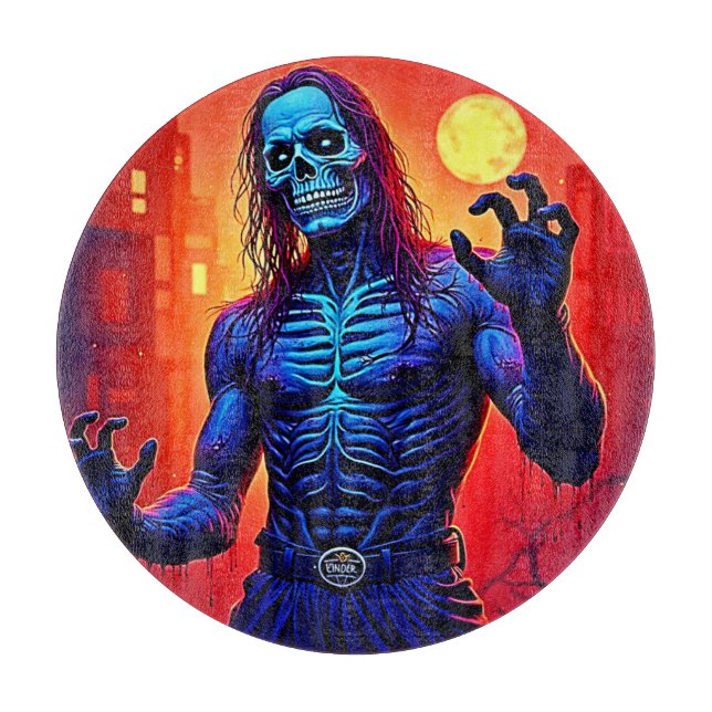 Zombie-Dämon in Stadtdesign Schneidebrett (Vorderseite)