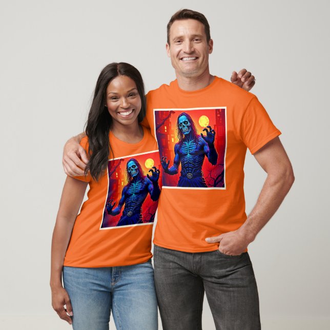 Zombie-Dämon in Stadtdesign T-Shirt (Unisex)