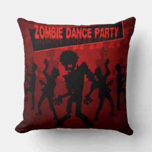 Zombie Dance Party Black & Orange Kissen