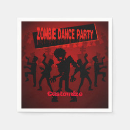 Zombie Dance Party Black & Orange Serviette