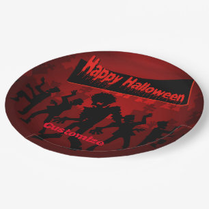 Zombie Dance Party Happy Halloween Pappteller