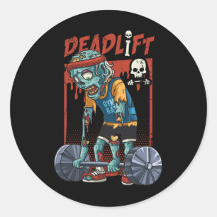 Zombie Deadlift, Halloween-Fitness G Runder Aufkleber
