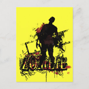 Zombie-Design in Schwarz und Rot Postkarte