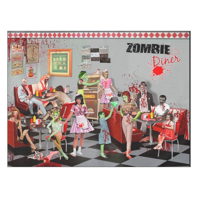  Zombie Diner Tischdecke (Vorderseite (Horizontal))