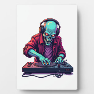 Zombie-DJ � Musikfestival Halloween-T-Shirt Fotoplatte