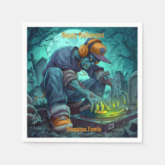 Zombie DJ Rave Halloween-Party Vibes Serviette