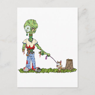 Zombie Dog Walker Postkarte