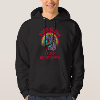Zombie Einhorn Ich liebe Brainbows Gothic Goth Th Hoodie