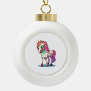 Zombie-Einhorn Keramik Kugel-Ornament