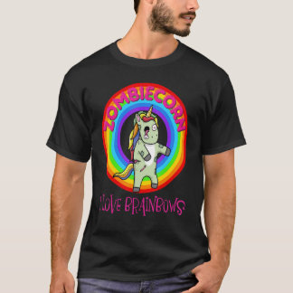 Zombie Einhorn Zombiecorn Halloween Regenbogen T-Shirt