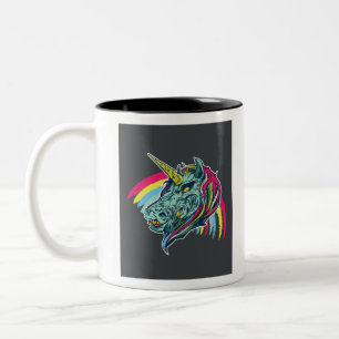 Zombie Einhorn Zweifarbige Tasse