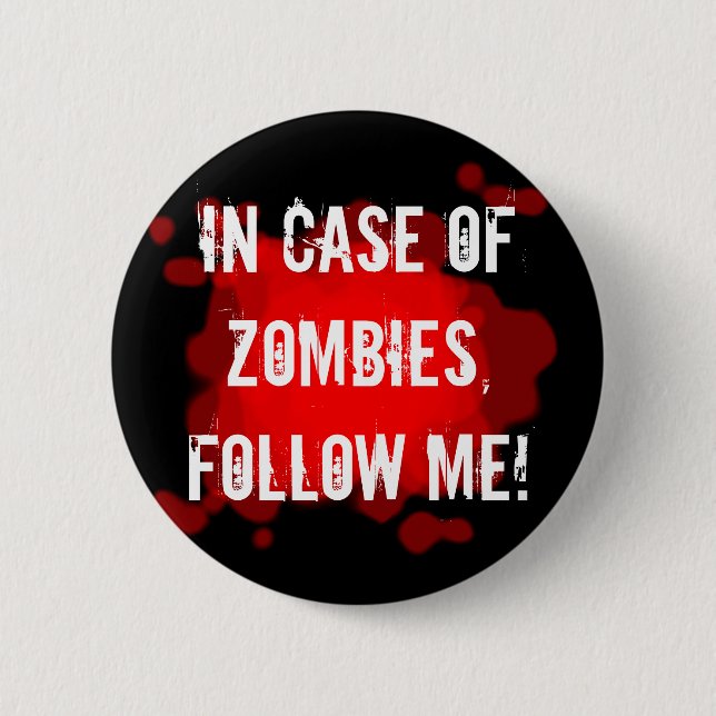 Zombie-Experte (Schwarzes) Button (Vorderseite)