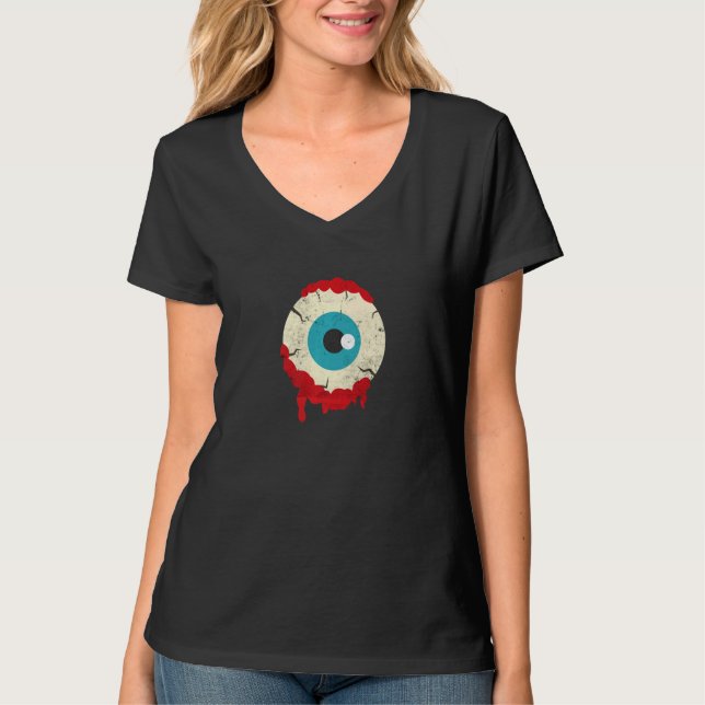 Zombie Eyeball Halloween-Party Beängstigend Zombie T-Shirt (Vorderseite)