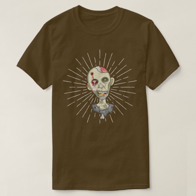 Zombie Face Brain Halloween Zombies Creepy Ghoul S T-Shirt (Design vorne)