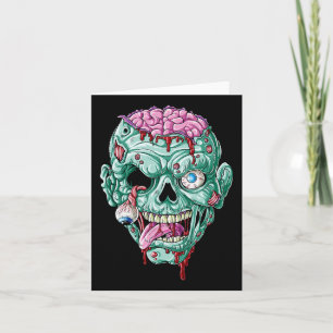 Zombie Face Gehirn Halloween Jungs Männer Frauen M Karte